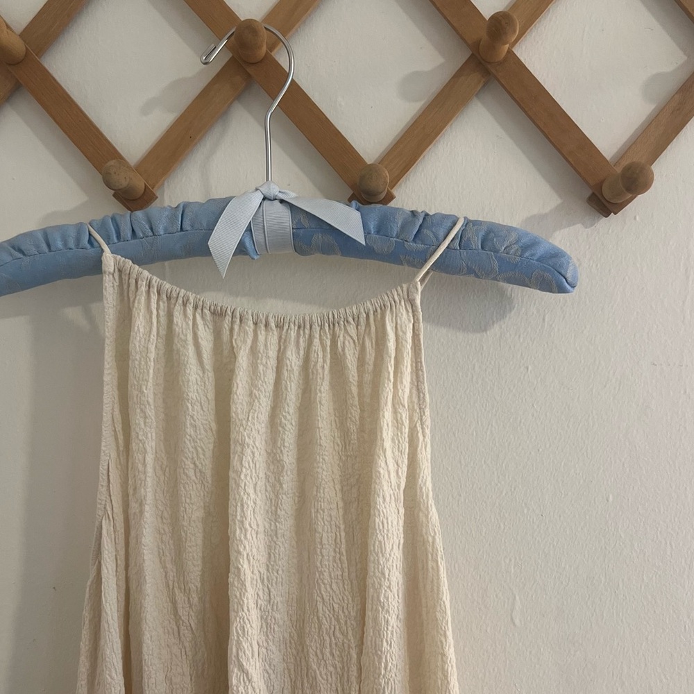 Women's Cream Seersucker Dress